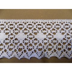 Pamut szélcsipke fehér  6,5 cm sz.