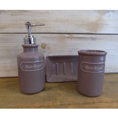 Fürdőszabai szett kerámia  3 részes mályva  (k1)