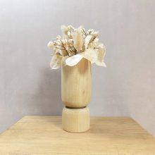 Fa váza szárazvirágokkal ∅:6x 22 cm