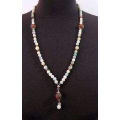 Gyöngy, ásványnyalkánc  76 cm