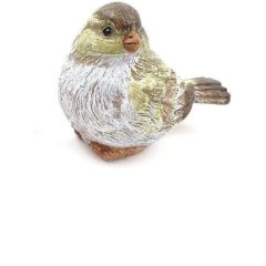   Kőhatású kismadár figura, zöldes, előre, vagy lefelé néző.7x6 cm +