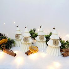Fenyő formájú adventi gyertya (4 db/csom)