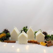 Ház formájú adventi gyertya (4 db/csom)