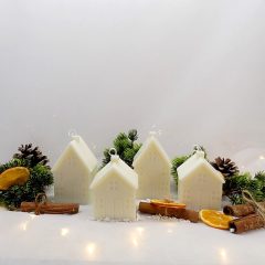 Ház formájú adventi gyertya (4 db/csom)