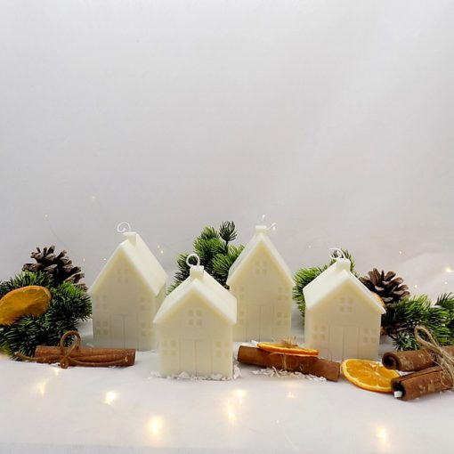 Ház formájú adventi gyertya (4 db/csom)