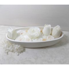   Ovális gyertyatál tulipánokkal és rózsával 22x8,5x6,5 cm