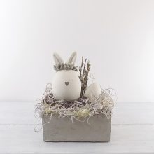 Shabby chic stílusú húsvéti aszataldísz 14x14x19 cm