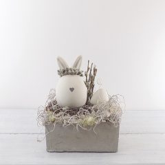 Shabby chic stílusú húsvéti aszataldísz 14x14x19 cm