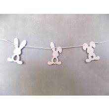 Kerámia nyuszifüzér, ablakdísz