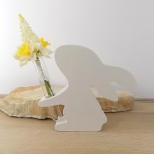 Nyuszi váza kémcsővel, virággal. 17x15x3 cm