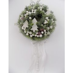   Karácsonyi ajtódísz, kopogtató, fenyővel ∅:31x50  /k1/