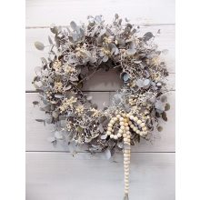"Shabby chic" koszorú, ajtódísz természetes  ∅:35cm