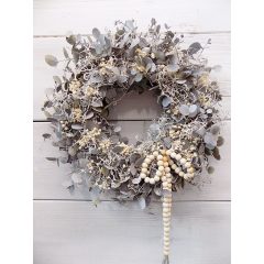   "Shabby chic" koszorú, ajtódísz természetes  ∅:35cm