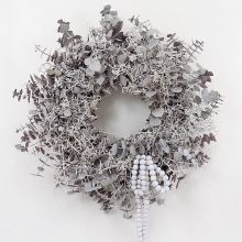 "Shabby chic" koszorú, ajtódísz természetes ∅:35cm 