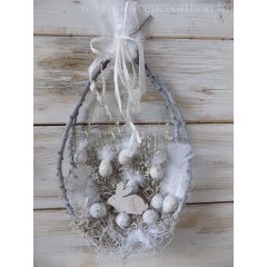 Húsvéti ajtódísz, természetes. 23x37-44