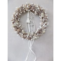 Karácsonyi koszorú, ajtódísz ∅:32cm
