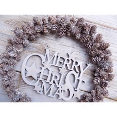   "Merry Christmas"  táblás tobozkoszorú  ∅:27cm  /k1/