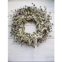 "Shabby chic" szárított eukaliptusz koszorú limóniummal ∅:52 cm 