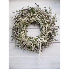   "Shabby chic" szárított eukaliptusz koszorú limóniummal ∅:52 cm 