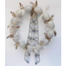 Tojáskoszorú tollakkal Ø:29cm  /k1/