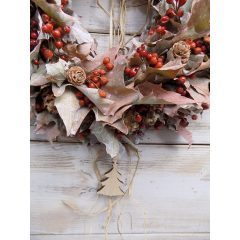 Variálható, 2 évszak ajtódísz ősz/tél ∅:40cm  /k1/