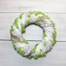 Nyírfa koszorú, izlandi zöld zuzmóval. ∅:26 cm +