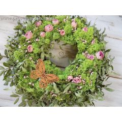 Tavaszi koszorú/ajtódísz természetes 35-40 cm