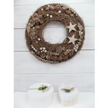 Karácsonyi ajtódísz, természetes ∅:43cm