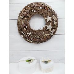 Karácsonyi ajtódísz, természetes ∅:43cm