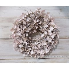 Festett szárított hortenzia koszorú ∅:36cm