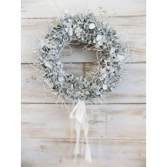   "Shabby chic" ajtódísz/falidísz eukaliptusz ∅:30-40cm