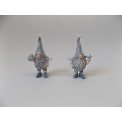   Manó szürke kő, haranggal és csillaggal, csillámos (2db)10x5,5x3,5cm  1300/db /k1/+