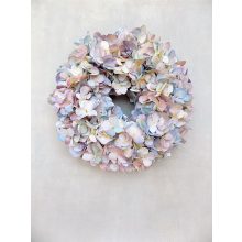 Hortenzia koszorú, festett selyemvirágból. ∅:30 