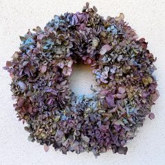 Szárított, festett hortenzia koszorú ∅:35 cm