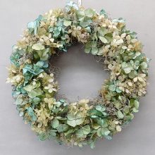 Hortenzia koszorú, tillandziával, természetes ∅:36cm