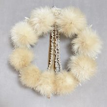 Articsóka koszorú kagylókkal, bársony szalaggal ∅:35 cm