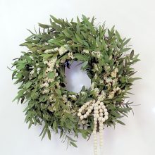Természetes ajtódísz, eukaliptusz, sóvirág ∅:35cm