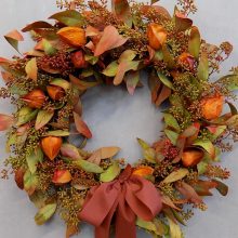 "Ragyogás" őszi ajtódísz, eukaliptusz ∅:50cm