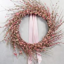 Ginestra ajtódísz, szalaggal, természetes. ∅:35cm
