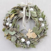 Húsvéti ajtódísz, természetes. ∅:33 cm