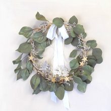 Karácsonyi ajtódísz, természetes. ∅:35-38cm