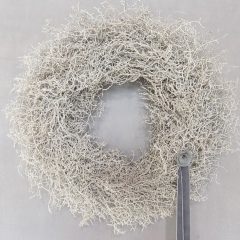 Snabby chic ajtódísz, kétféle dekorációval.Ø::45 cm