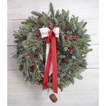 Nagyméretű, karácsonyikoszorú, természetes. ø: 50 cm