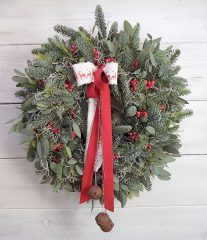 Nagyméretű, karácsonyikoszorú, természetes. ø: 50 cm