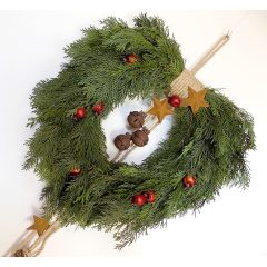 Karácsonyi ajtódísz, természetes. ∅:44-48