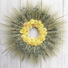 Nyári ajtódísz búza/ len / szalmarózsa ∅:50-53 cm