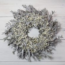 "Shabby chic" ajtódísz/falidísz eukaliptusz/rezgő ∅:35-40cm