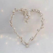 Szív koszorú, szárazvirágokkal, 20x24 cm