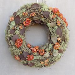  Természetes ajtódísz rózsákkal ∅:32cm