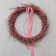 Ginestra koszorú, szalaggal, természetes. 25-35cm